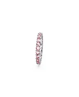 Swarovski Crystal Round Cut Pink Matrix Ring