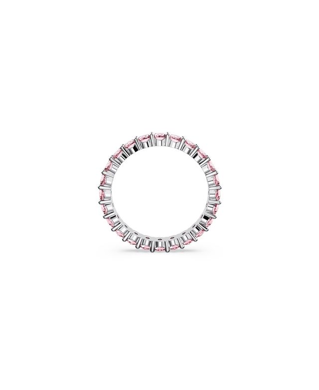 Swarovski Crystal Round Cut Pink Matrix Ring