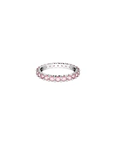 Swarovski Crystal Round Cut Pink Matrix Ring