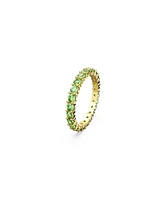 Swarovski Crystal Round Cut Green Matrix Ring