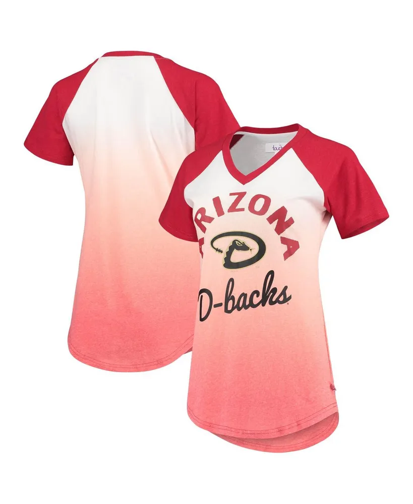 Women's G-III 4Her by Carl Banks White Arizona Diamondbacks Team Graphic V-Neck Fitted T-Shirt Size: Small