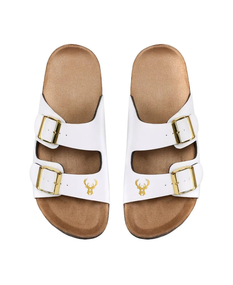 Women's Foco Milwaukee Bucks Double-Buckle Sandals