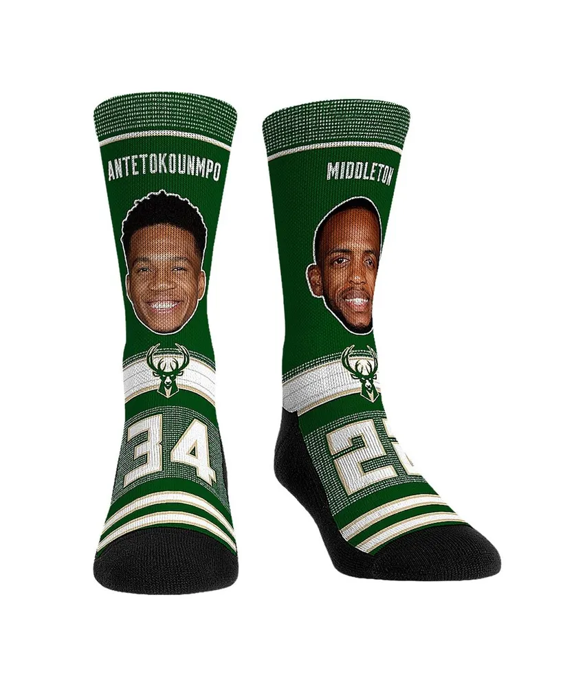 Men's and Women's Rock 'Em Socks Giannis Antetokounmpo Khris Middleton Milwaukee Bucks Teammates Player Crew