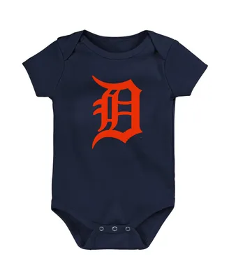 Newborn and Infant Boys Girls Navy Detroit Tigers Primary Team Logo Bodysuit
