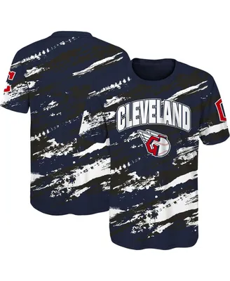 Big Boys and Girls Navy Cleveland Guardians Stealing Home T-shirt