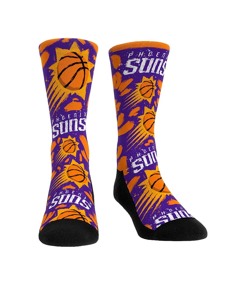 Men's and Women's Rock 'Em Socks Phoenix Suns Allover Logo and Paint Crew Socks