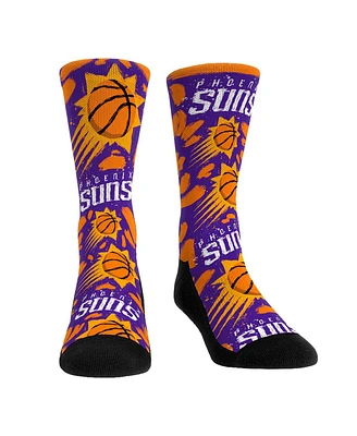 Men's and Women's Rock 'Em Socks Phoenix Suns Allover Logo Paint Crew