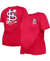 Women's New Era Red St. Louis Cardinals Plus Two-Hit Front Knot T-shirt