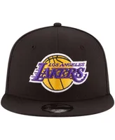 Men's New Era Black Los Angeles Lakers Official Team Color 9FIFTY Adjustable Snapback Hat