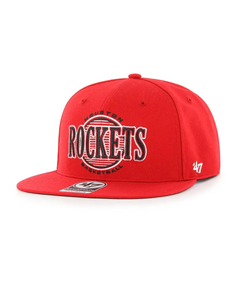 Men's '47 Brand Red Houston Rockets High Post Captain Snapback Hat