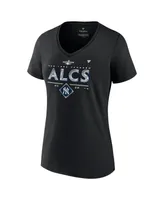 Women's Fanatics Black New York Yankees 2022 Division Series Winner Locker Room Plus V-Neck T-shirt