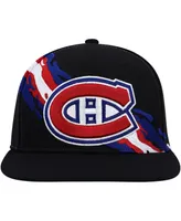 Men's Mitchell & Ness Black Montreal Canadiens Vintage-Like Paintbrush Snapback Hat
