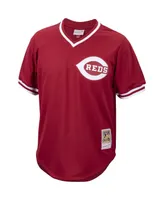 Men's Mitchell & Ness Pete Rose Red Cincinnati Reds Cooperstown Collection Mesh Batting Practice Jersey