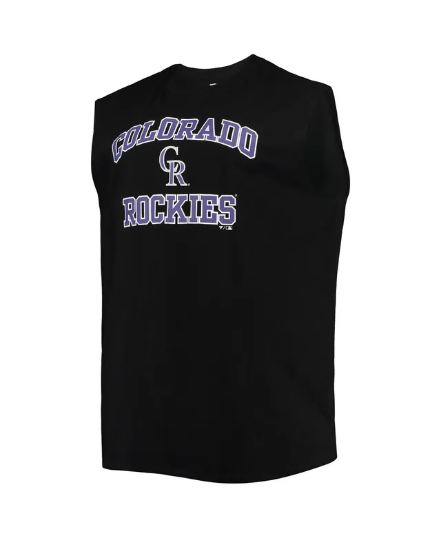 Men's Colorado Rockies Majestic Threads Black Softhand Muscle Tank Top