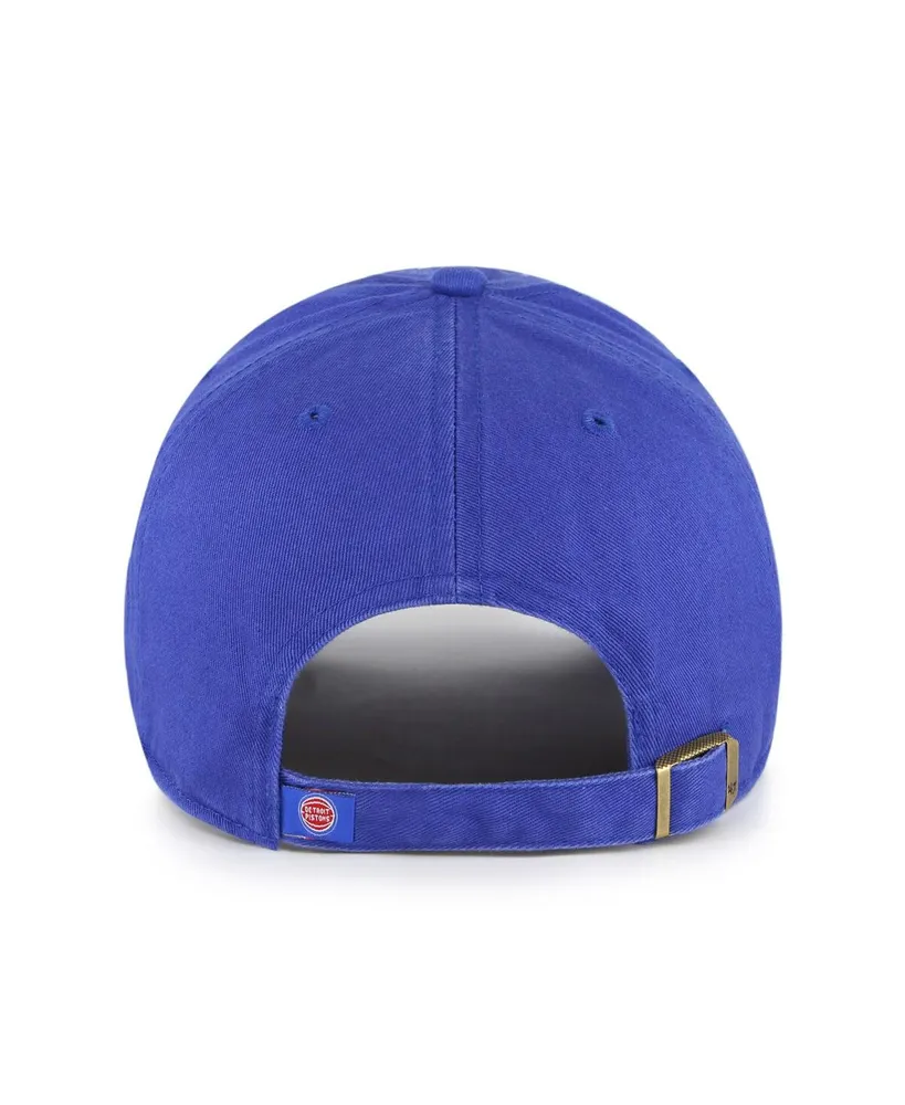 Men's '47 Brand Blue Detroit Pistons Team Logo Clean Up Adjustable Hat