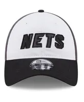 Men's New Era White and Black Brooklyn Nets Back Half 9TWENTY Adjustable Hat