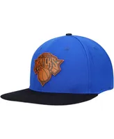 Men's Pro Standard Blue, Black New York Knicks Heritage Leather Patch Snapback Hat