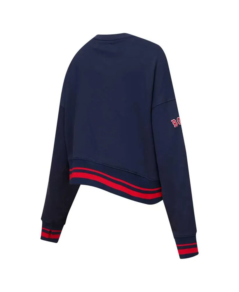 Women's Pro Standard Navy Boston Red Sox Mash Up Pullover Sweatshirt
