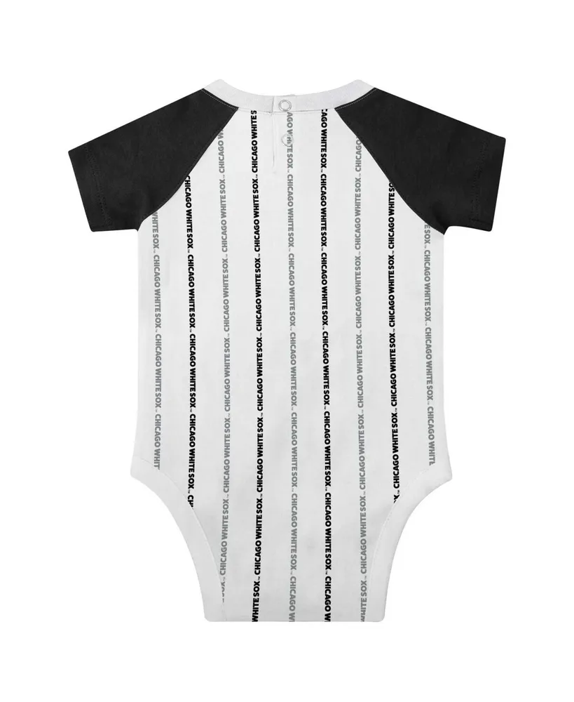Newborn and Infant Boys and Girls White Chicago White Sox Three-Piece Play Ball Raglan Bodysuit, Booties and Bib Set