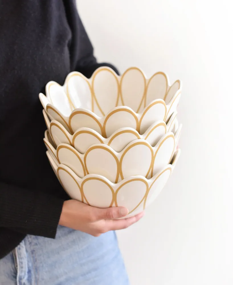 Coton Colors by Laura Johnson Deco Gold Scallop Bowl