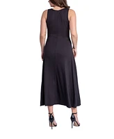 24seven Comfort Apparel Women's Relaxed Sleeveless Tunic A-Line Long Dress