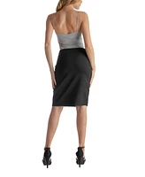 24seven Comfort Apparel Women's Knee Length Elastic Waist Pencil Skirt