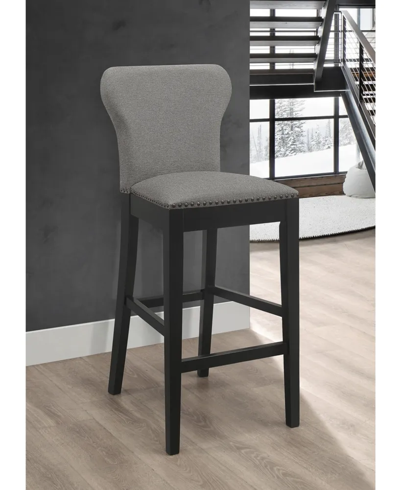 Coaster Home Furnishings 2-Piece Asian Hardwood Upholstered Solid Back Counter Height with Nailhead Trim Stools Set