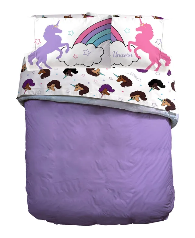 Jay Franco Afro Unicorn Unique, Divine, Magical Silk Touch Throw, 60 x 46