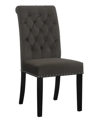 Coaster Home Furnishings 2-Piece Rubber wood Upholstered with Nailhead Trim Tufted Side Chairs