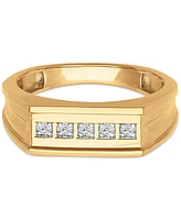 Men's Diamond Squared Band (1/10 ct. t.w.) 18k gold-plated sterling silver