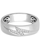 Men's Diamond Lightning Bolt Band (1/10 ct. t.w.) in 10k White Gold