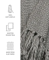 ienjoy Home Slub-Yarn Fringed Throw, 60" x 50"