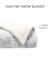 ienjoy Home Faux Fur Tie Dye Throw, 60" x 50"