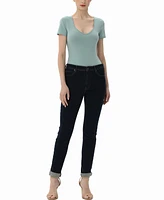 kimi + kai Women's Sweetheart Neck Basic Bodysuit Top