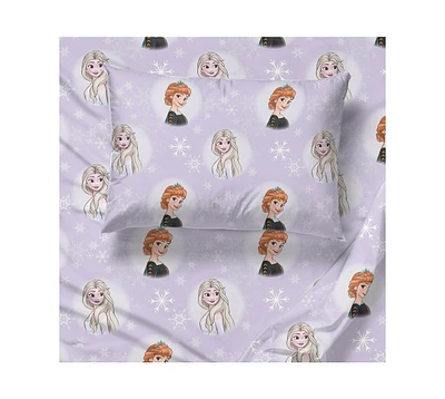 Saturday Park Disney Frozen Watercolor 100% Organic Cotton Twin Sheet Set