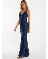 Quiz Women's Sequin Strappy Evening Dress