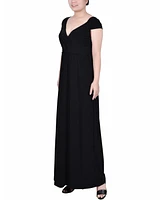 Ny Collection Petite Ruched Empire-Waist Maxi Dress