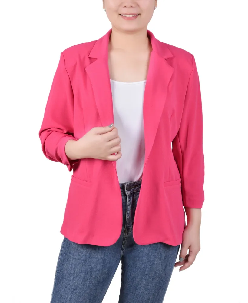 Ny Collection Petite 3/4 Sleeve Scuba Crepe Blazer