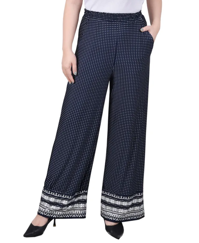 Ny Collection Petite Mid Rise Pull On Wide-Leg Palazzo Pant, & Short