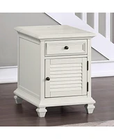 Steve Silver Charlestown 18" Wide Wooden Storage End Table with Usb Port