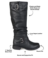 Journee Collection Women's Stormy Wide Calf Knee High Riding Boots