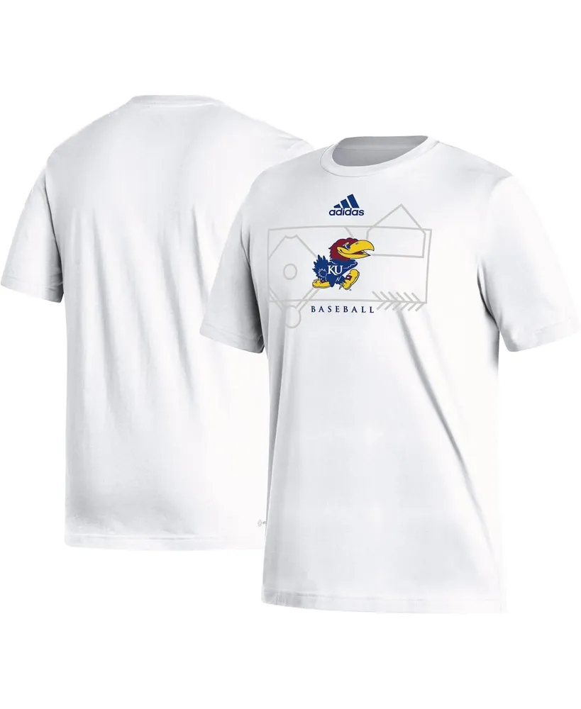 Men's adidas White Kansas Jayhawks Locker Lines Baseball Fresh T-shirt