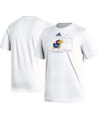 Men's adidas White Kansas Jayhawks Locker Lines Baseball Fresh T-shirt