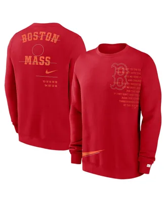 Men's Nike Red Boston Sox Statement Ball Game Fleece Pullover Sweatshirt