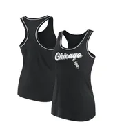 Women's Fanatics Black Chicago White Sox Wordmark Logo Racerback Tank Top