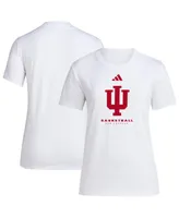 Women's adidas White Indiana Hoosiers Bench T-shirt