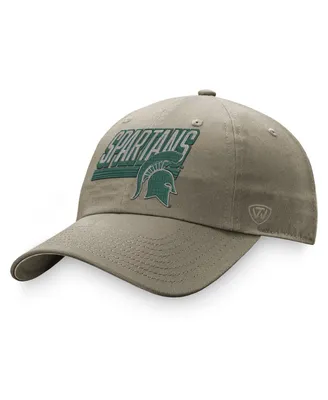 Men's Top of the World Khaki Michigan State Spartans Slice Adjustable Hat