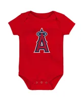 Newborn and Infant Boys Girls Red Los Angeles Angels Primary Team Logo Bodysuit