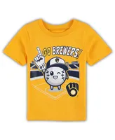 Toddler Boys and Girls Gold Milwaukee Brewers Ball Boy T-shirt