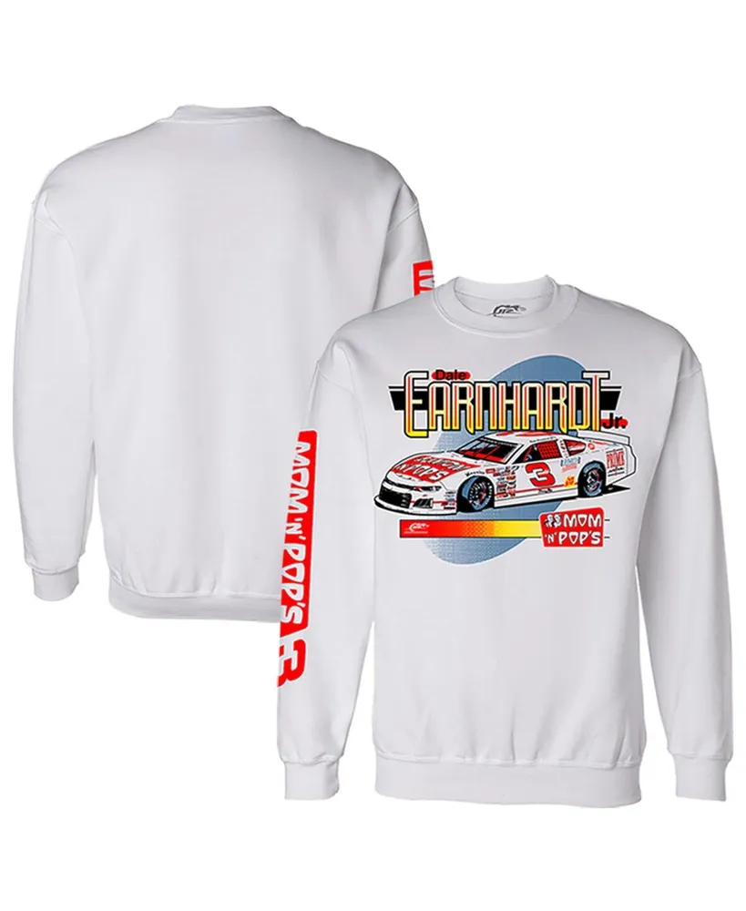 Men's Jr Motorsports Official Team Apparel White Dale Earnhardt Jr. Mom N' Pops Pullover Sweatshirt